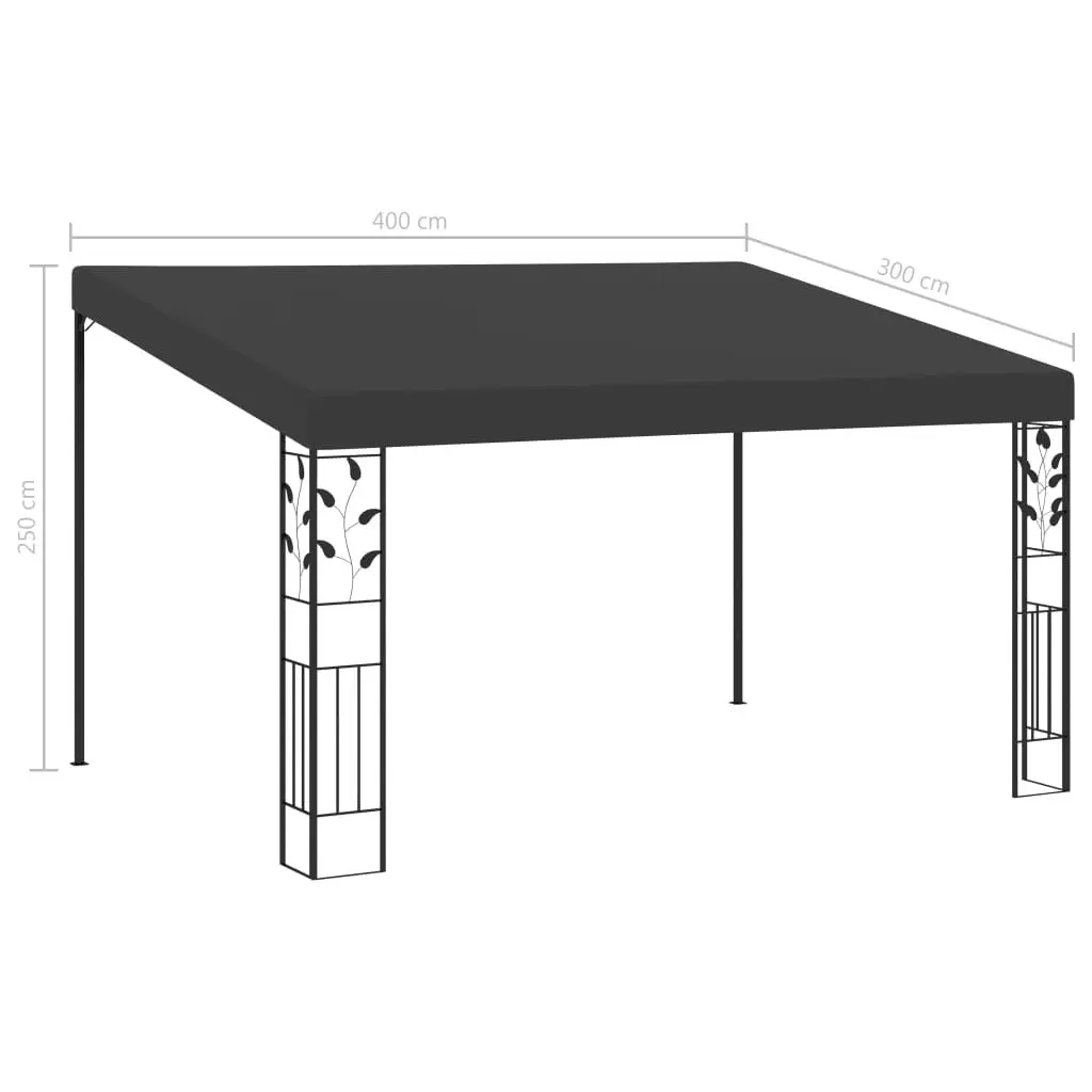 Wall-mounted Gazebo 4x3x2.5 m Anthracite 48001