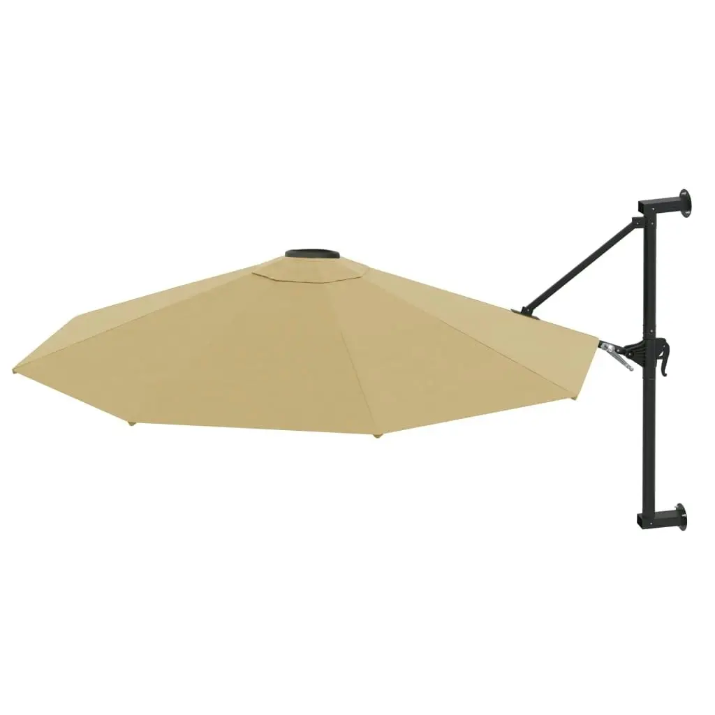 Wall-Mounted Parasol with Metal Pole 300 cm Taupe 44866