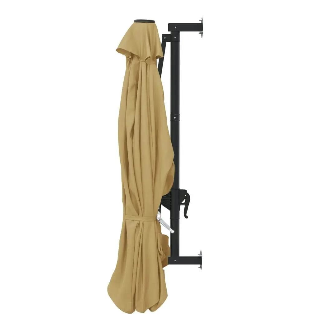 Wall-Mounted Parasol with Metal Pole 300 cm Taupe 44866