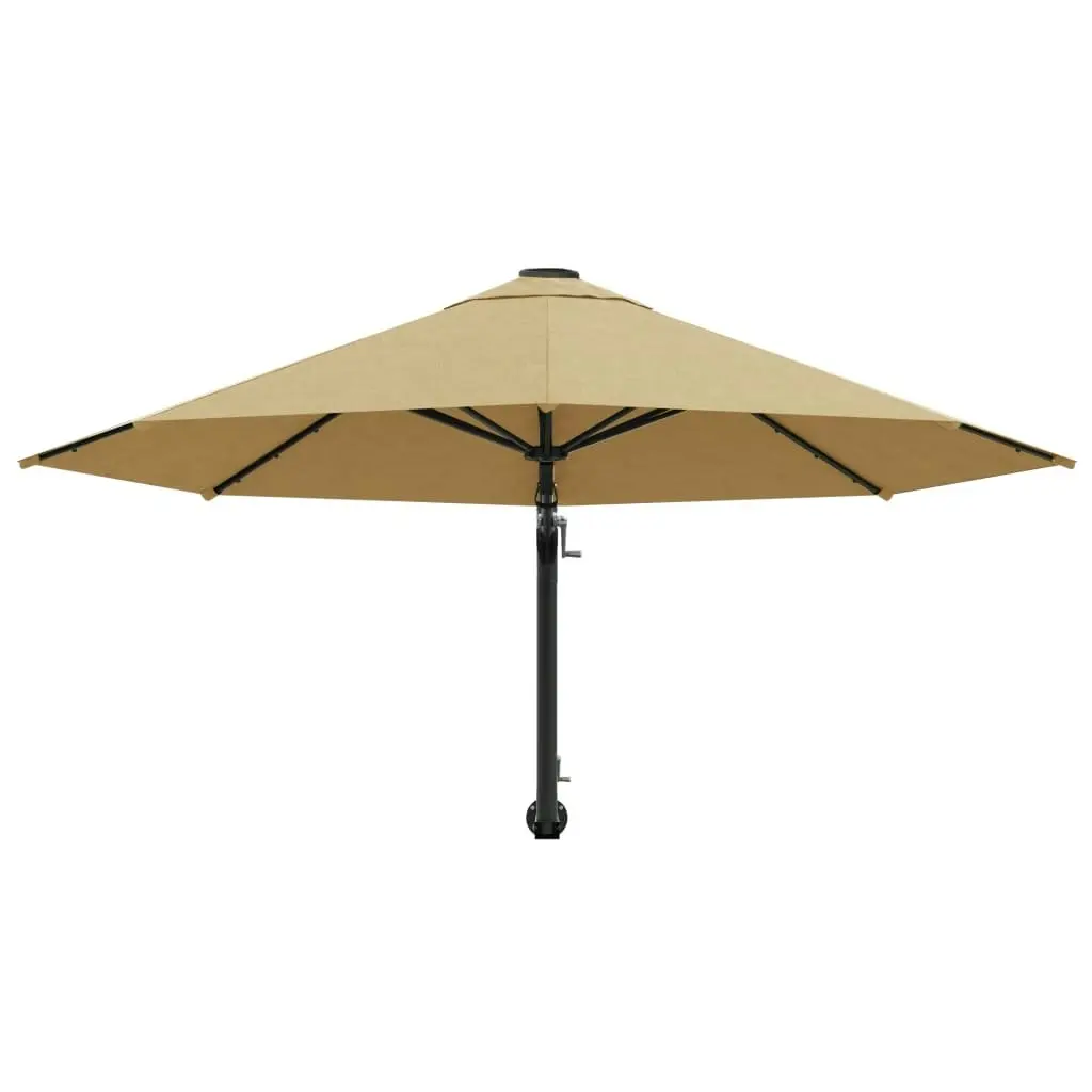 Wall-Mounted Parasol with Metal Pole 300 cm Taupe 44866