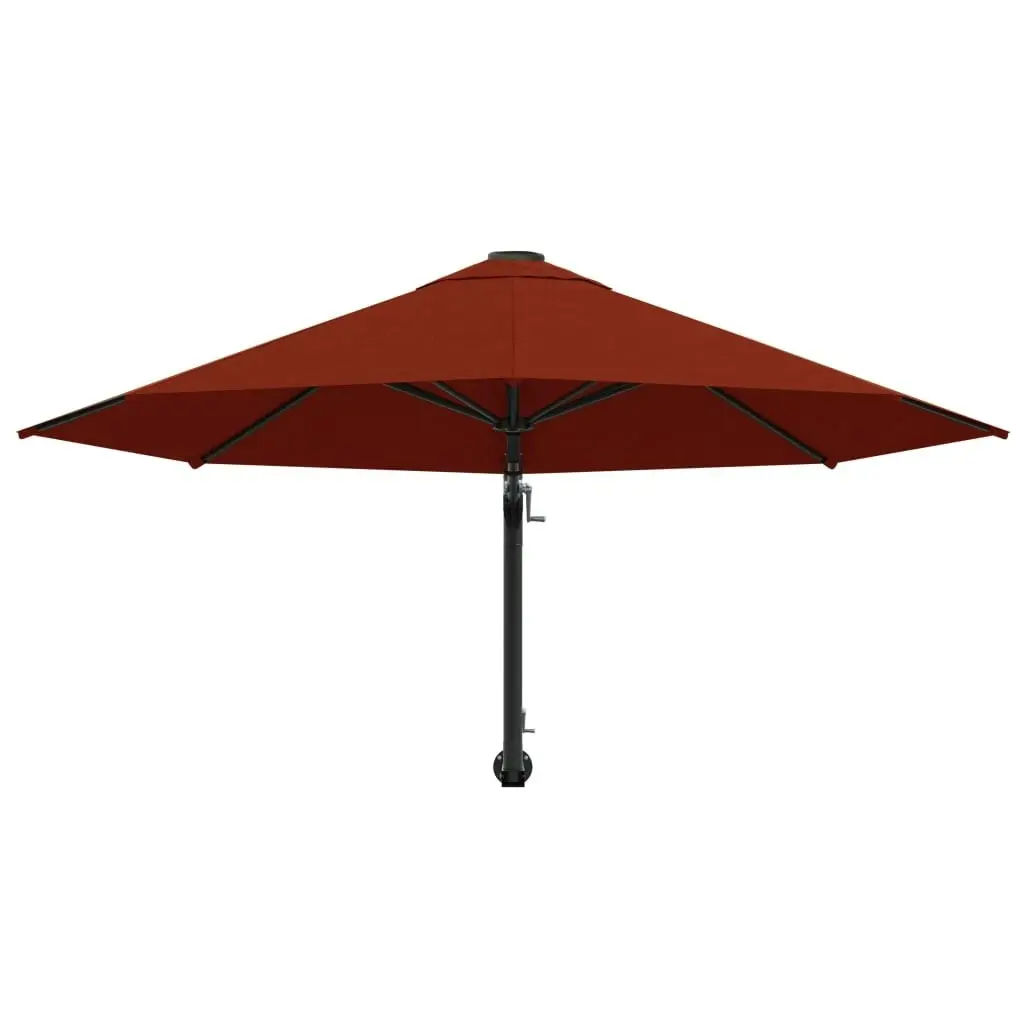 Wall-Mounted Parasol with Metal Pole 300 cm Terracotta 47299