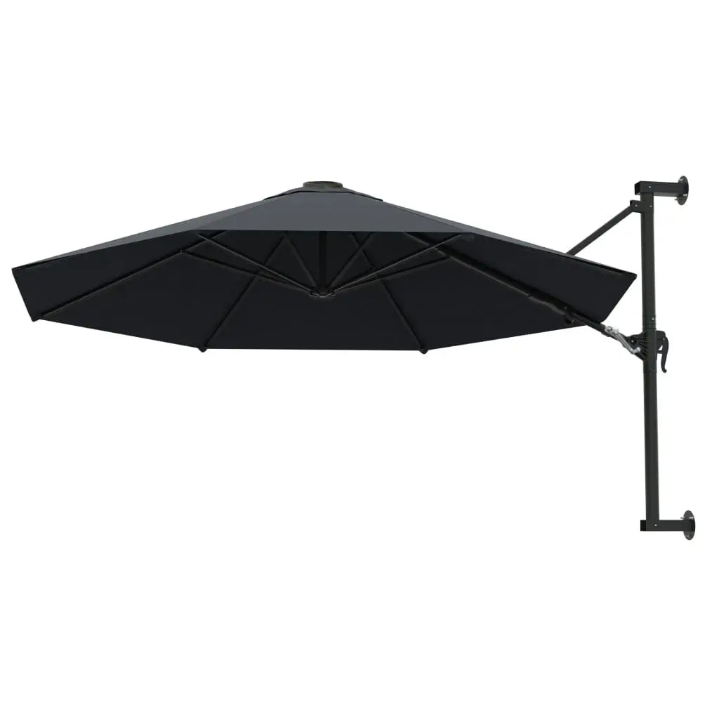 Wall-Mounted Parasol with Metal Pole 300 cm Anthracite 44865