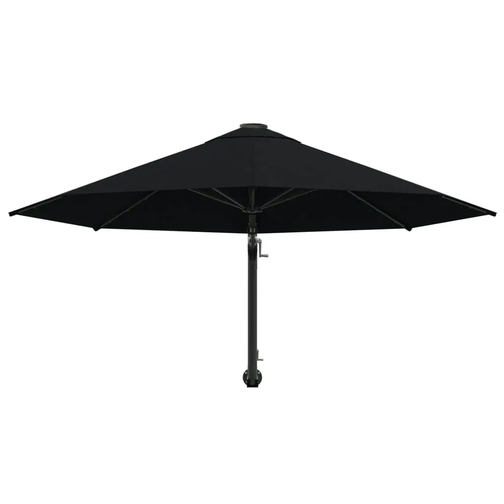 Wall-Mounted Parasol with Metal Pole 300 cm Black 47300