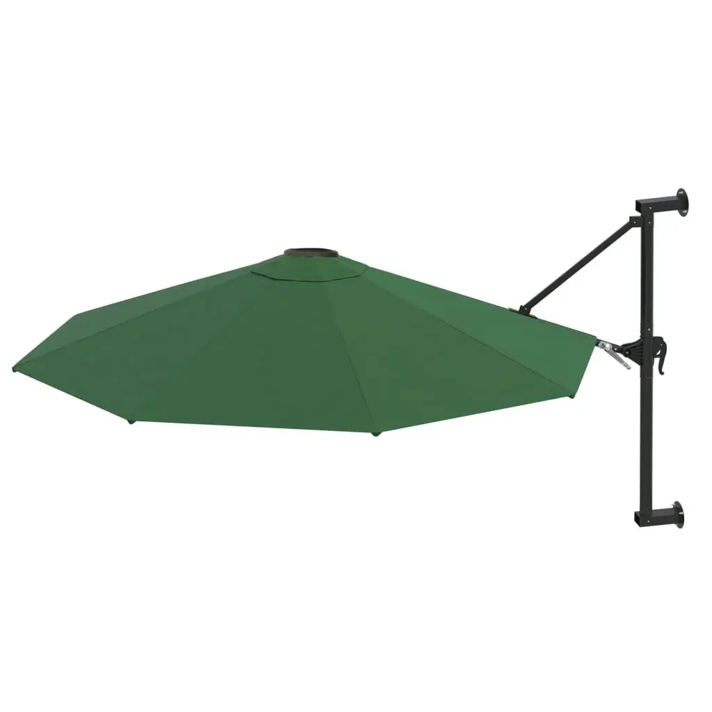 Wall-Mounted Parasol with Metal Pole 300 cm Green 44864