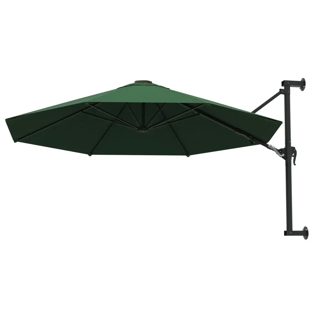 Wall-Mounted Parasol with Metal Pole 300 cm Green 44864