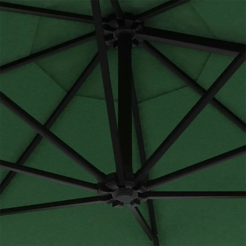 Wall-Mounted Parasol with Metal Pole 300 cm Green 44864