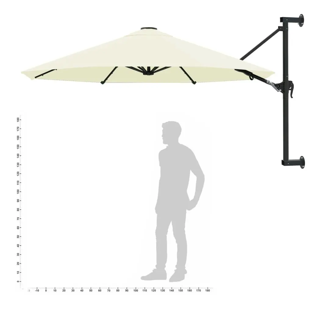 Wall-Mounted Parasol with Metal Pole 300 cm Sand 44863