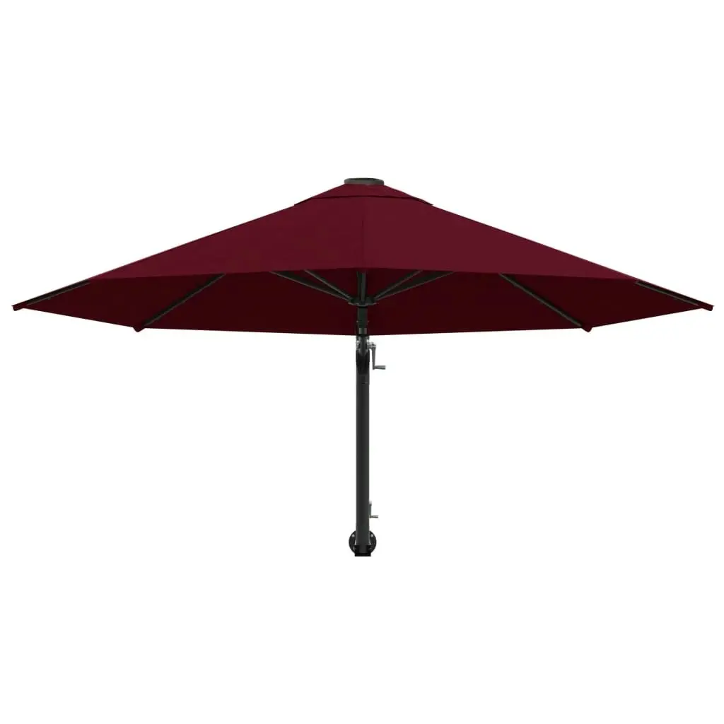 Wall-Mounted Parasol with Metal Pole 300 cm Burgundy 47298