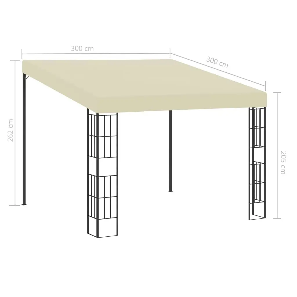 Wall-mounted Gazebo 3x3 m Cream Fabric 47987