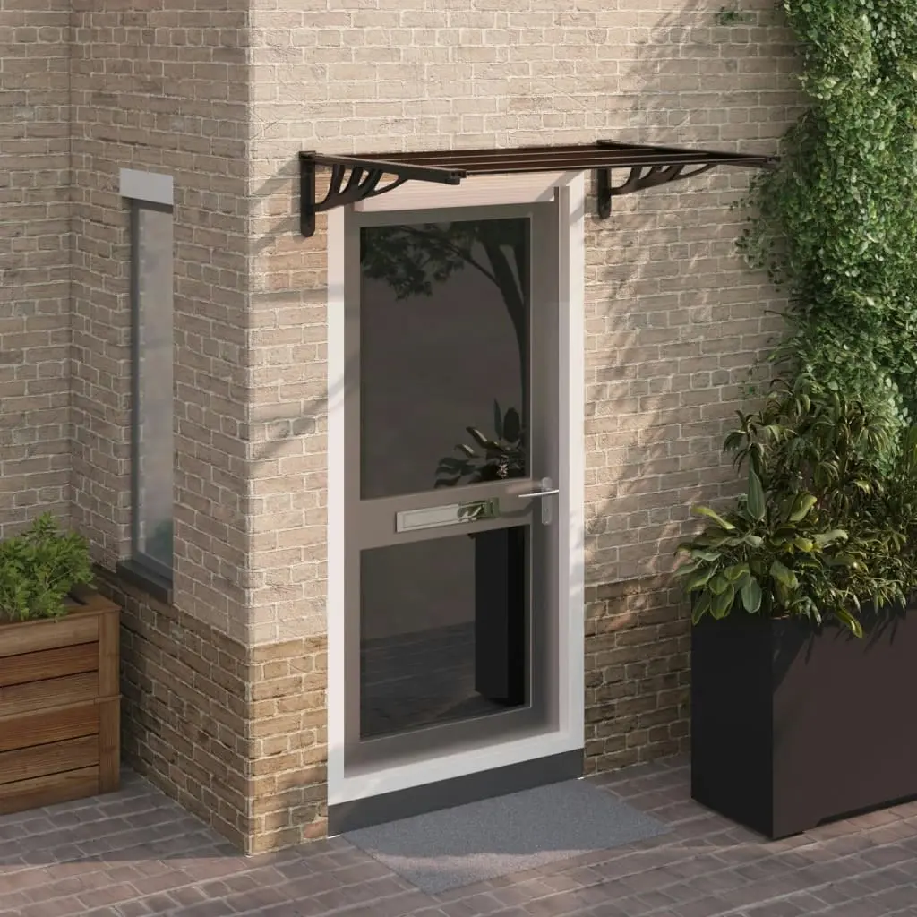 Door Canopy Black 122x90 cm Polycarbonate 153697