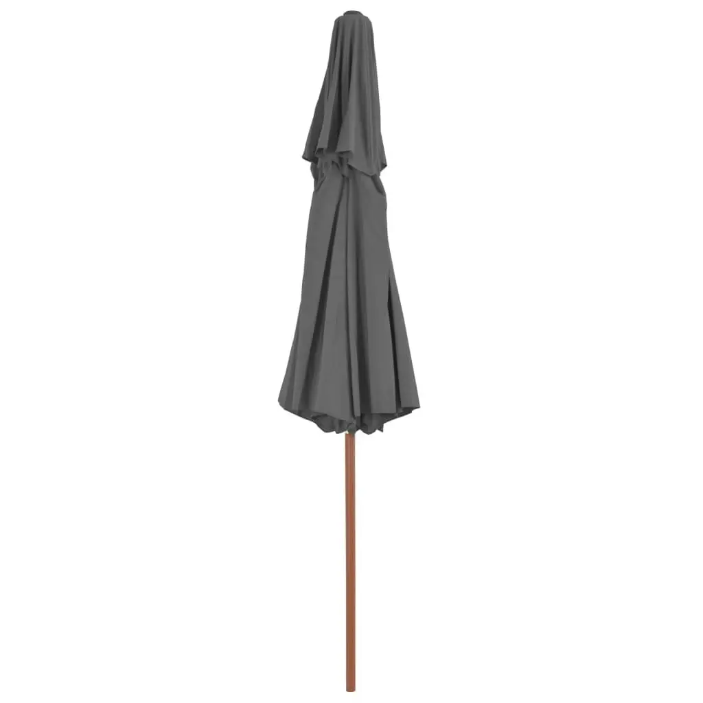 Double Decker Parasol with Wooden Pole 270 cm Anthracite 44519