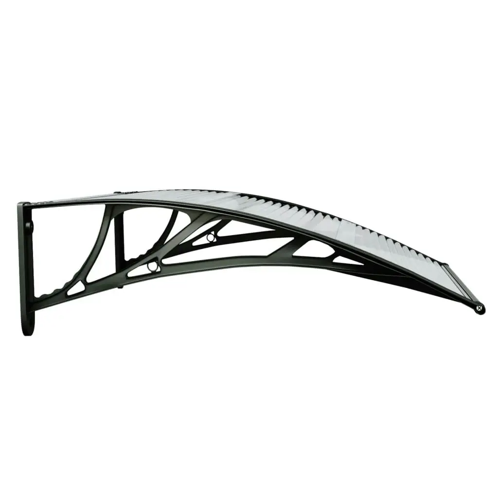 Door Canopy Black and Transparent 80x75 cm Polycarbonate 153585