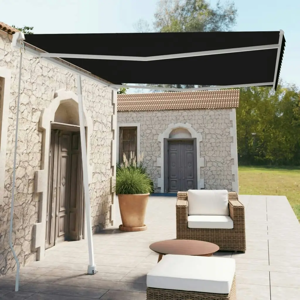 Freestanding Manual Retractable Awning 300x250 cm Anthracite 3069499