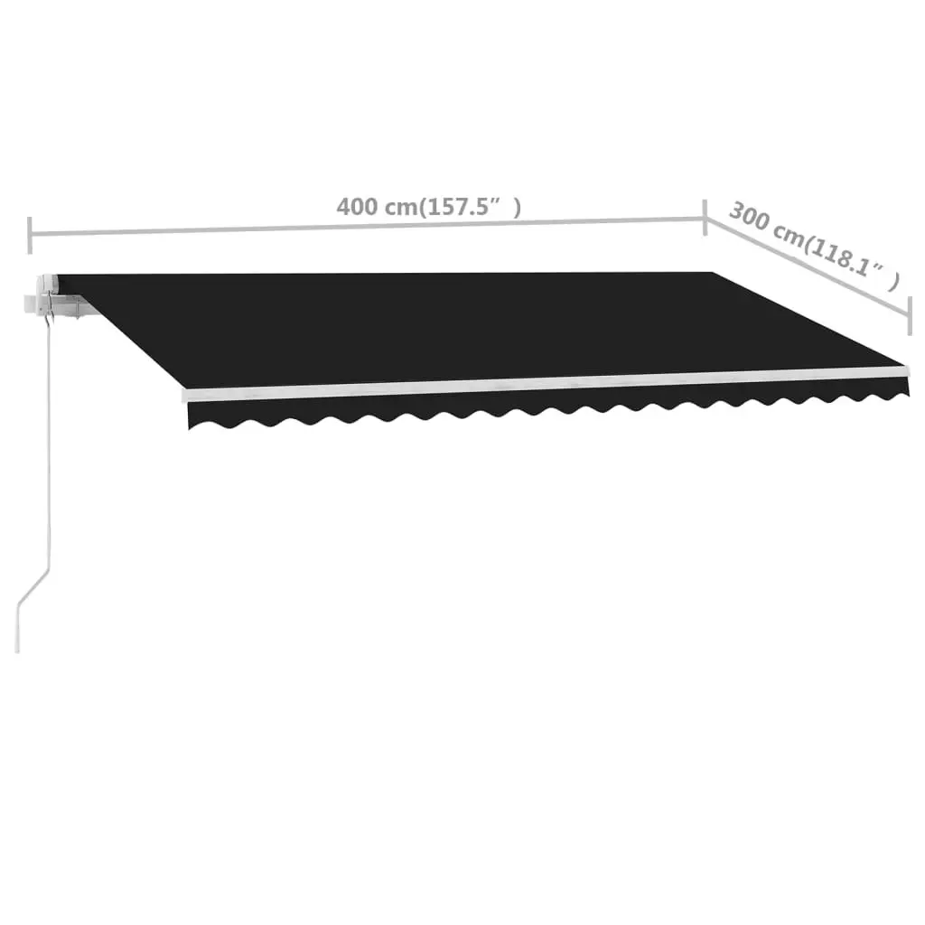 Freestanding Manual Retractable Awning 400x300 cm Anthracite 3069539