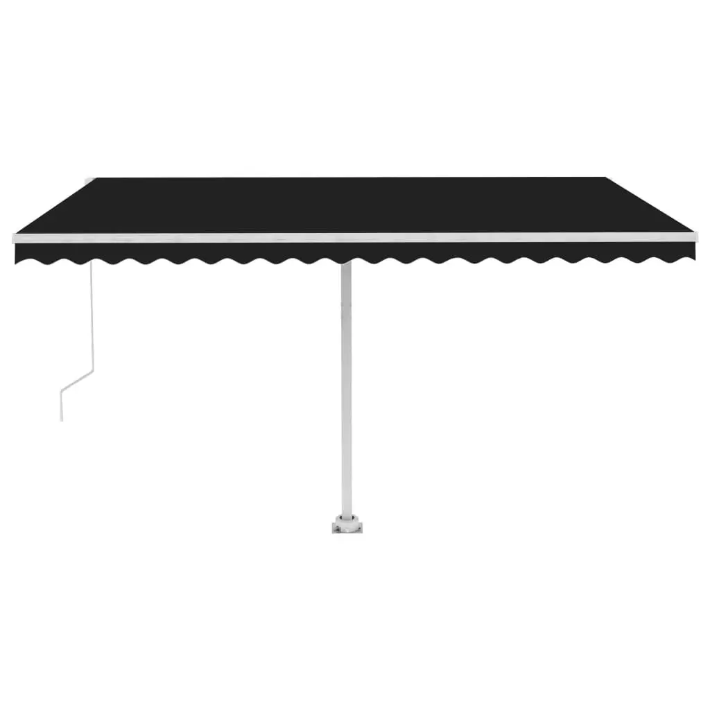 Freestanding Manual Retractable Awning 400x300 cm Anthracite 3069539