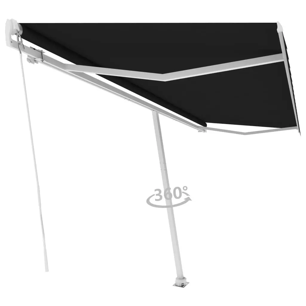 Freestanding Manual Retractable Awning 500x300 cm Anthracite 3069579