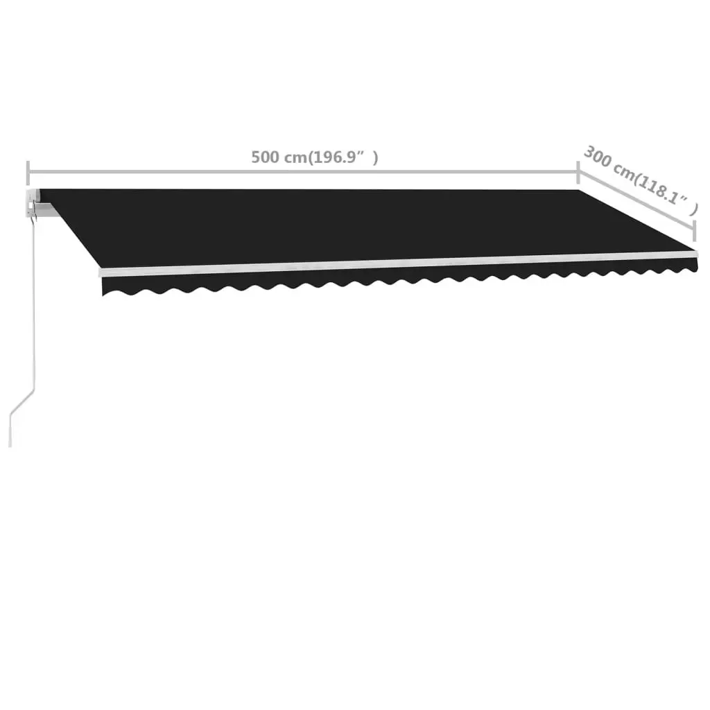 Freestanding Manual Retractable Awning 500x300 cm Anthracite 3069579