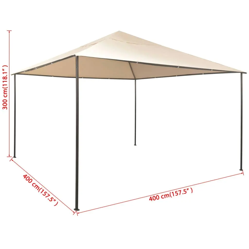 Gazebo Pavilion Tent Canopy 4x4 m Steel Beige 43171