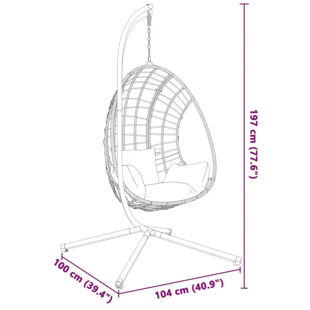 Hanging Egg Chair Stand Anthracite Steel 4007412