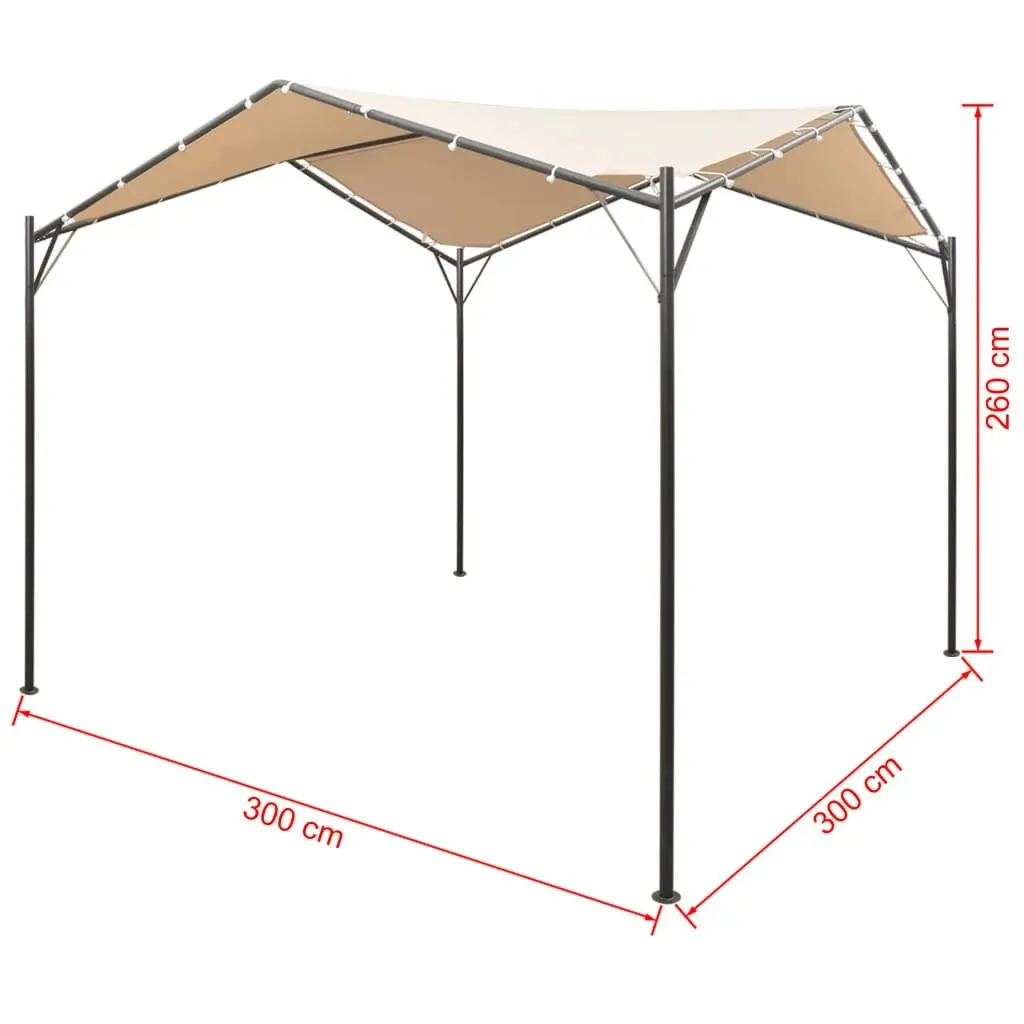 Gazebo Pavilion Tent Canopy 3x3 m Steel Beige 43168