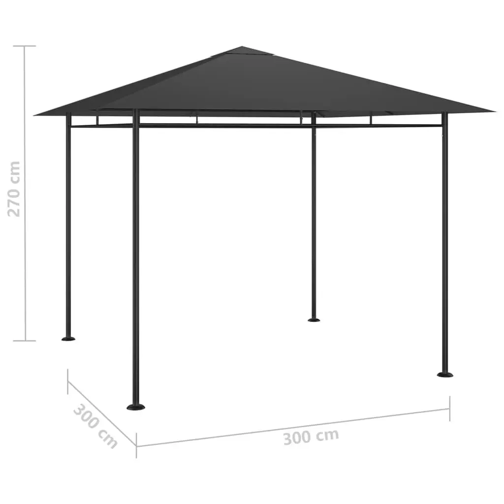 Gazebo 3x3x2.7 m Anthracite 180 g/mÂ² 313920