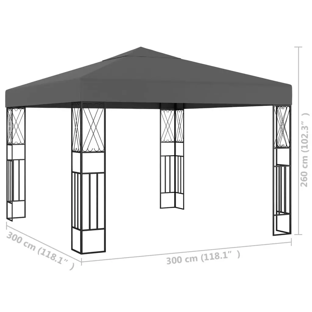 Gazebo 3x3 m Anthracite Fabric 48006