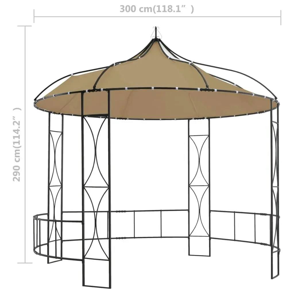 Gazebo 300x290 cm Taupe Round 315227