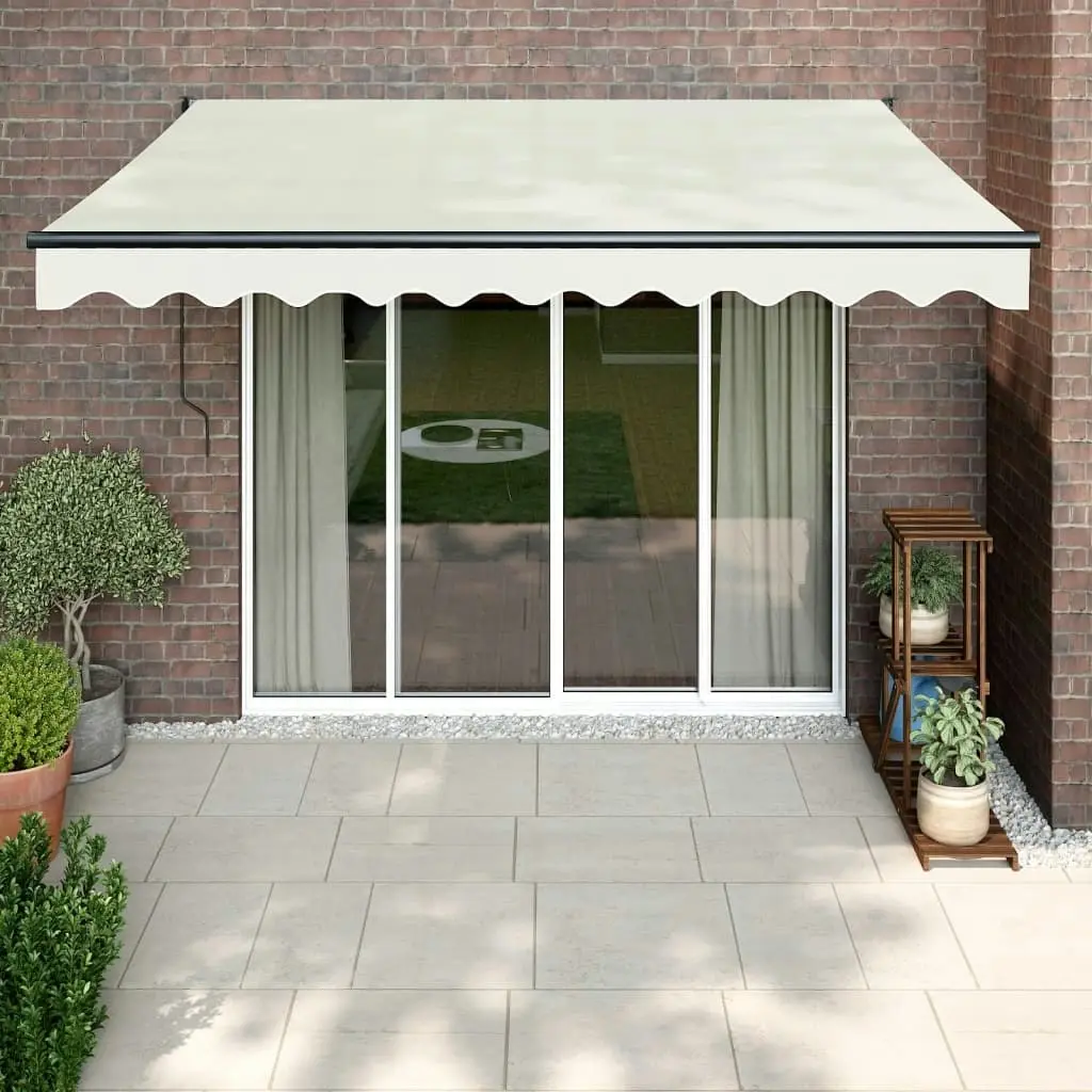 Retractable Awning Cream 3x2.5 m Fabric and Aluminium 3154451