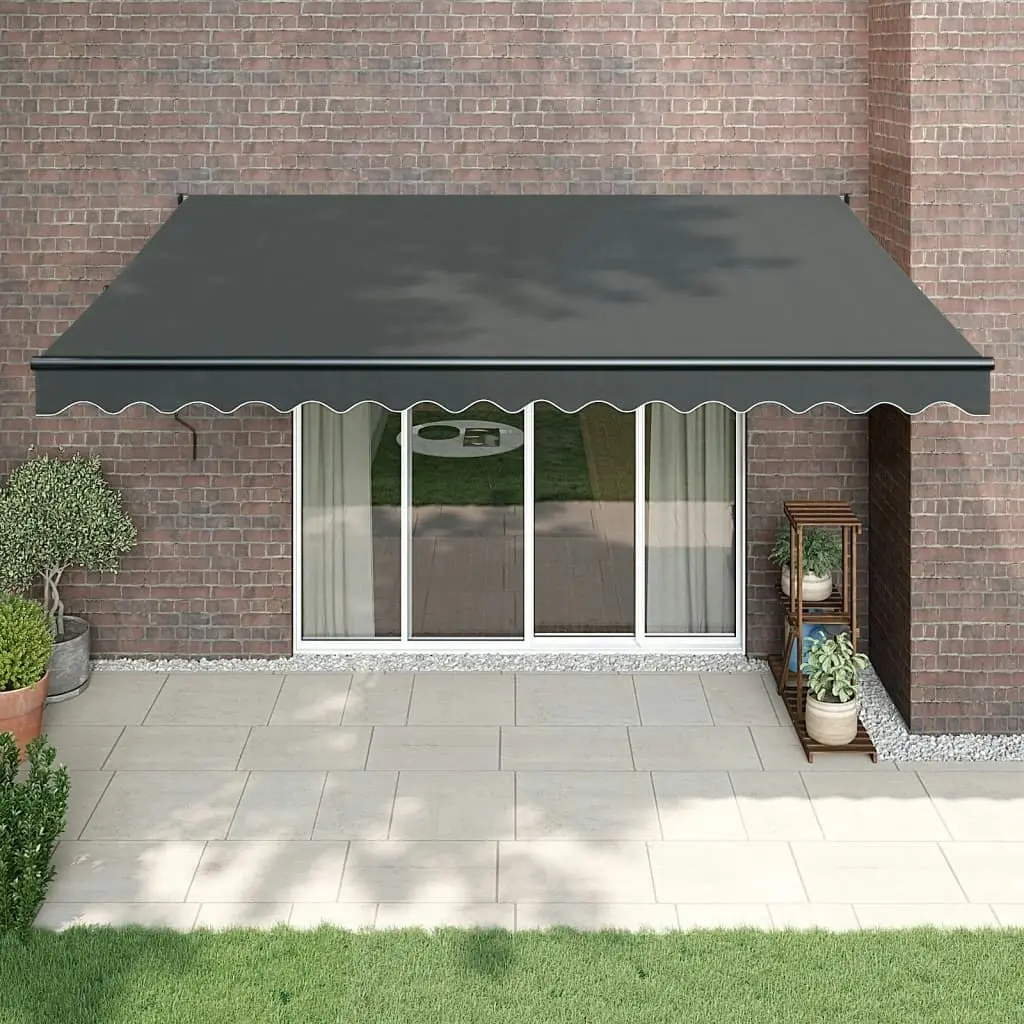 Retractable Awning Anthracite 4x3 m Fabric and Aluminium 3154463