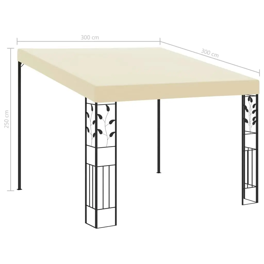 Wall-mounted Gazebo 3x3x2.5 m Cream 47997