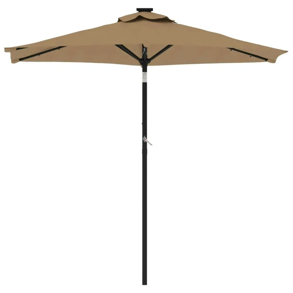 Garden Parasol with LEDs and Steel Pole Taupe 225x225x212cm 4005069