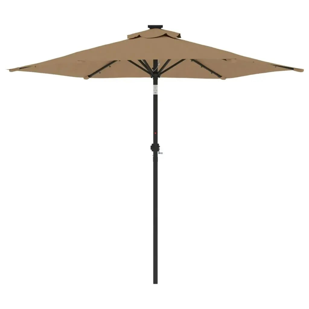 Garden Parasol with LEDs and Steel Pole Taupe 225x225x212cm 4005069