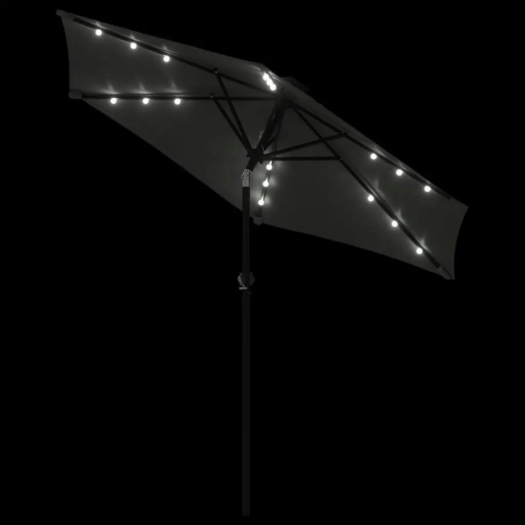 Garden Parasol with LEDs and Steel Pole Anthracite 225x225x212cm 4005068