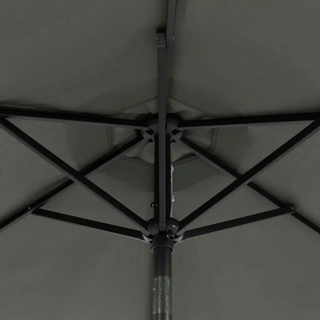 Garden Parasol with LEDs and Steel Pole Anthracite 225x225x212cm 4005068