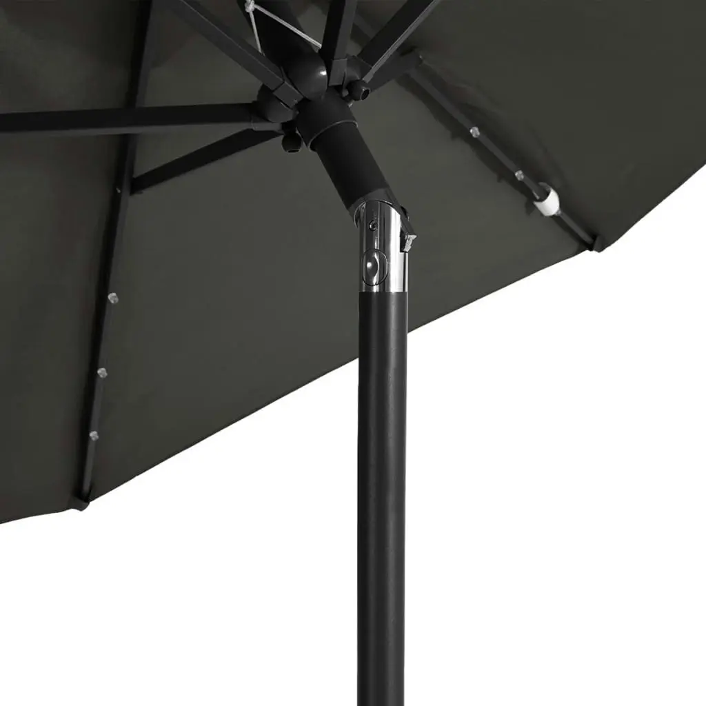 Garden Parasol with LEDs and Steel Pole Anthracite 225x225x212cm 4005068