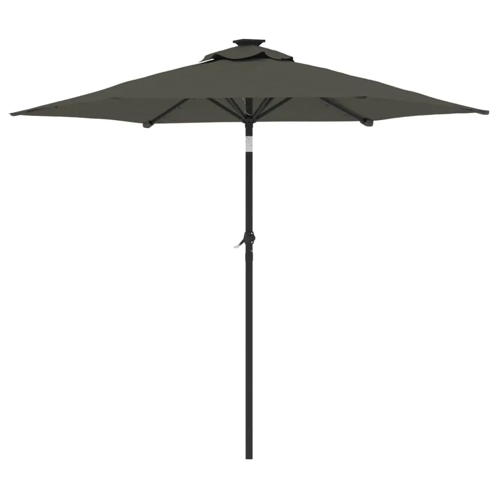 Garden Parasol with LEDs and Steel Pole Anthracite 225x225x212cm 4005068