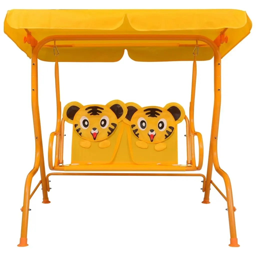 Kids Swing Bench Yellow 115x75x110 cm Fabric 48098