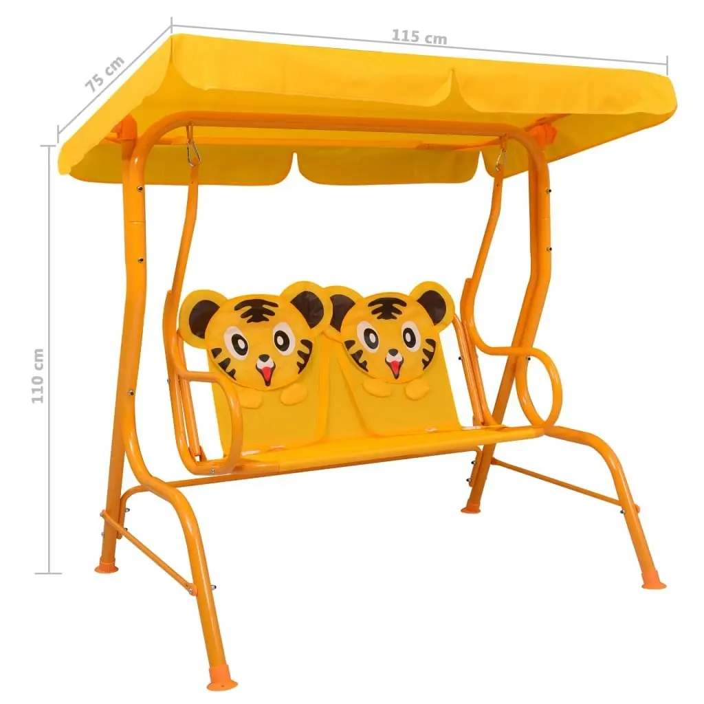 Kids Swing Bench Yellow 115x75x110 cm Fabric 48098