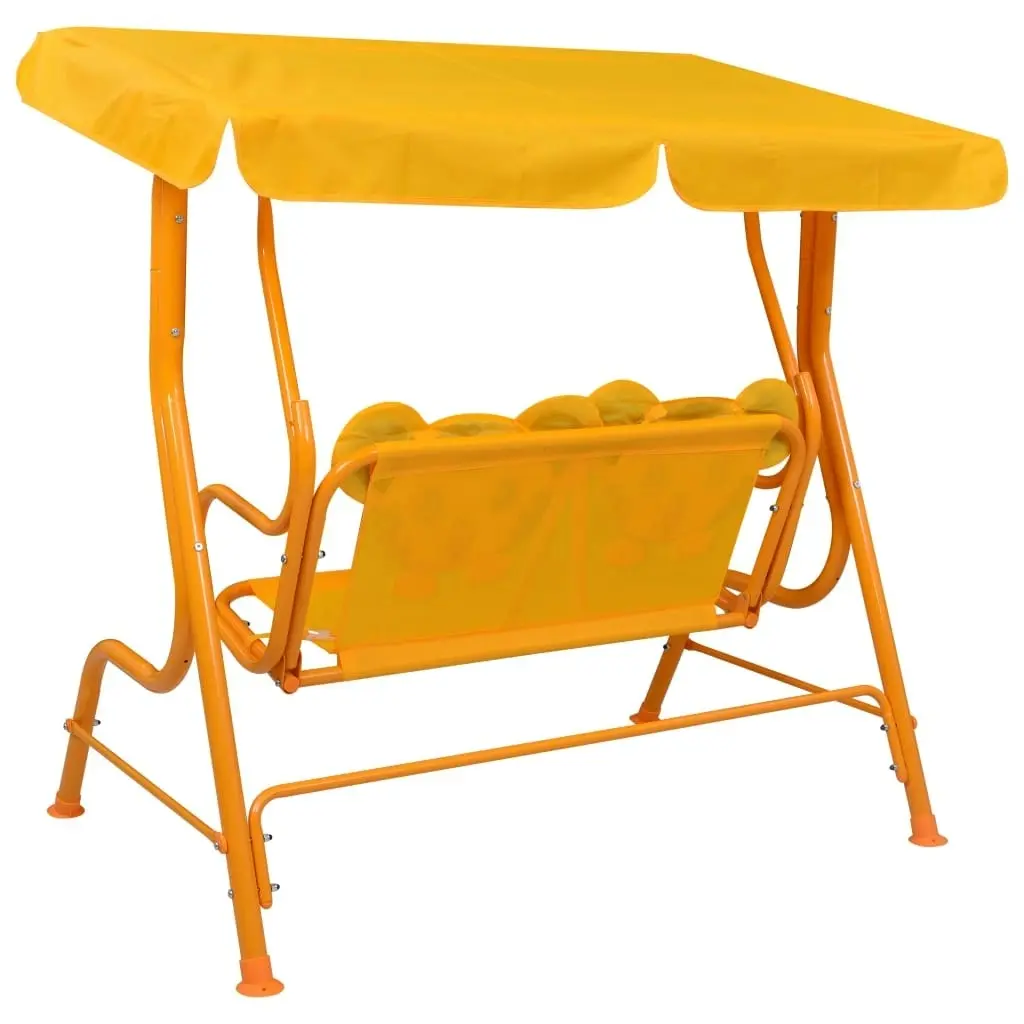 Kids Swing Bench Yellow 115x75x110 cm Fabric 48098