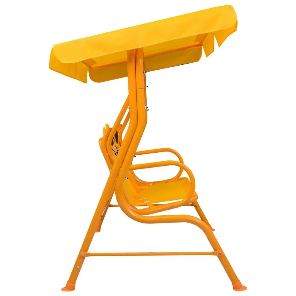 Kids Swing Bench Yellow 115x75x110 cm Fabric 48098