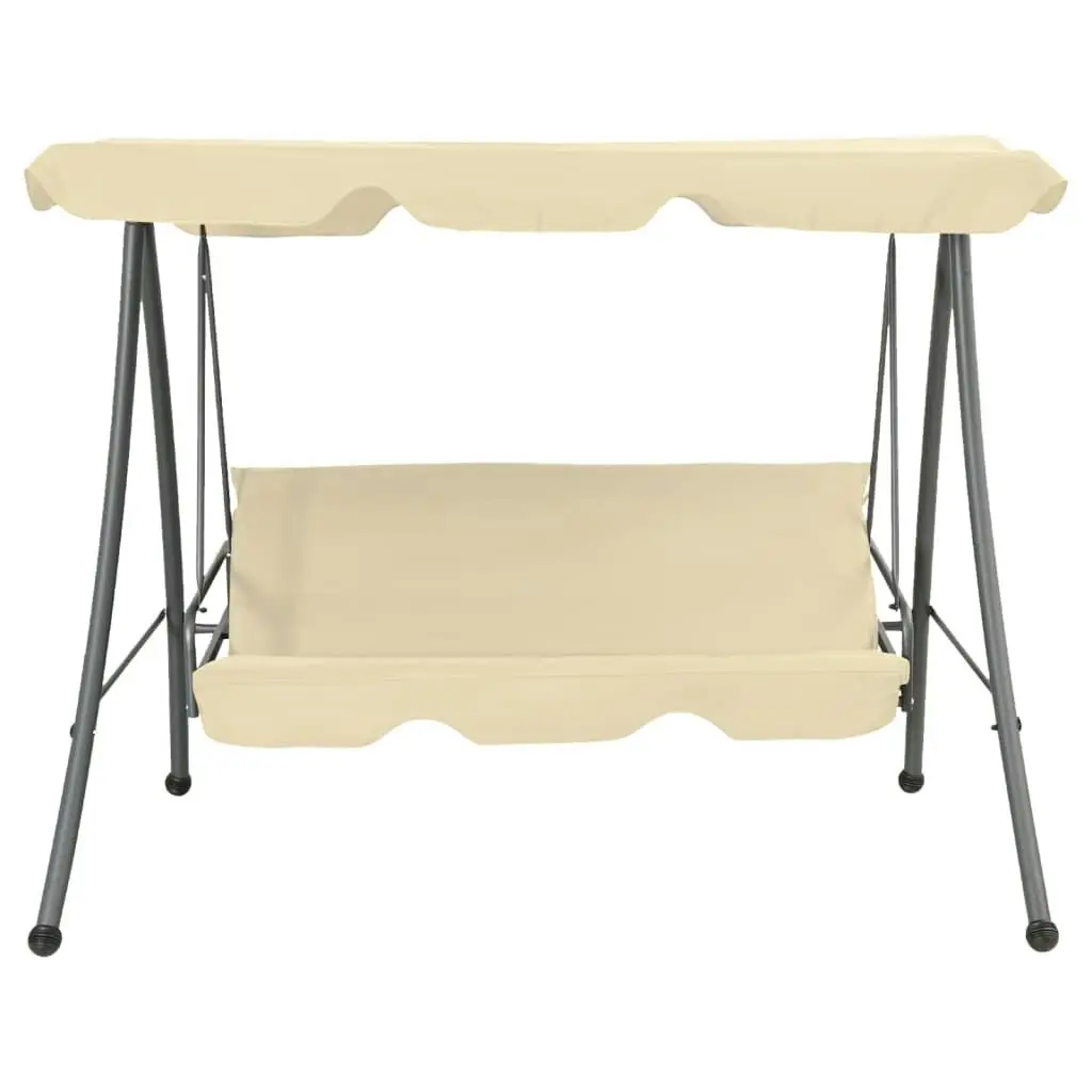 Outdoor Swing Bench with Canopy Sand White 43237