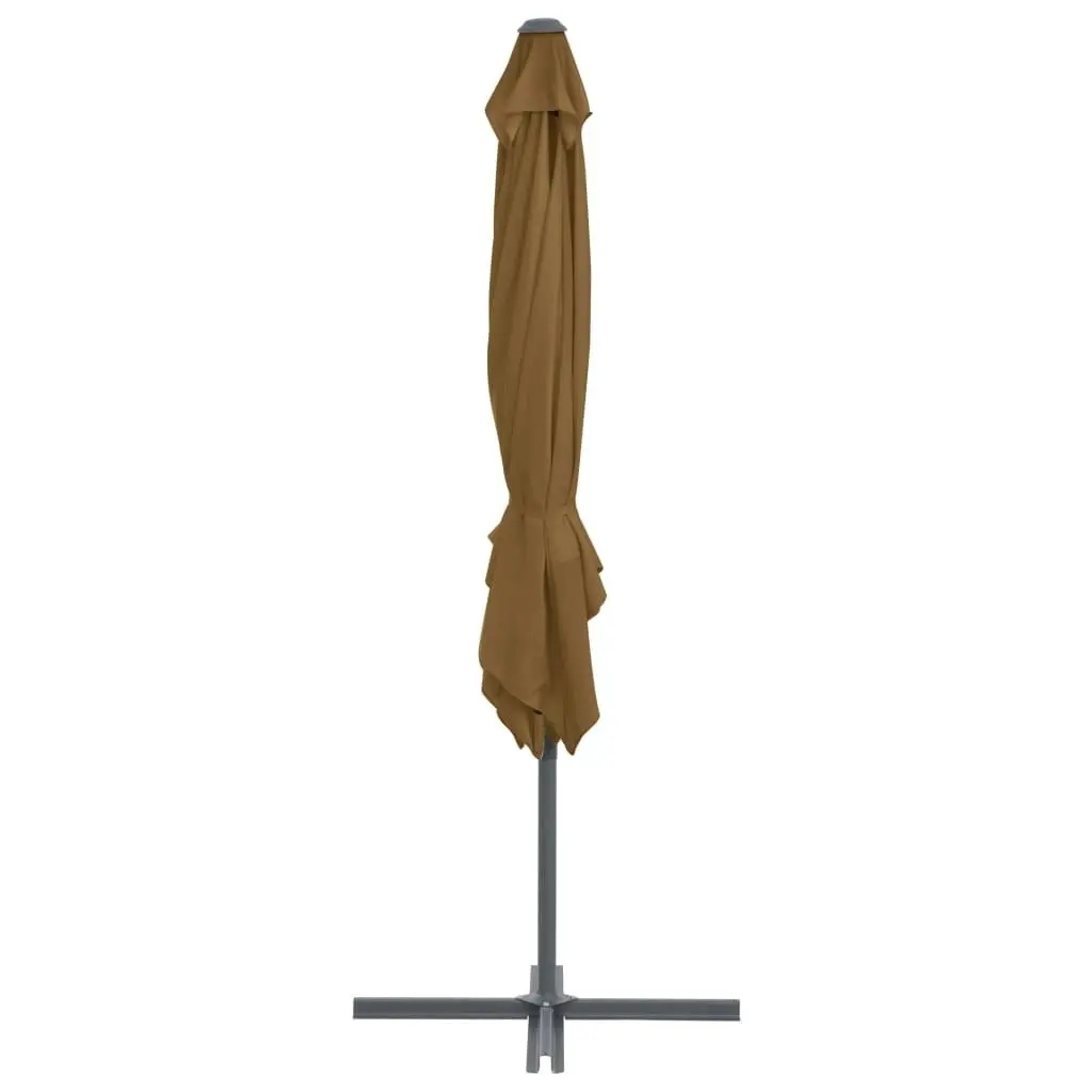 Outdoor Umbrella with Portable Base Taupe 276338