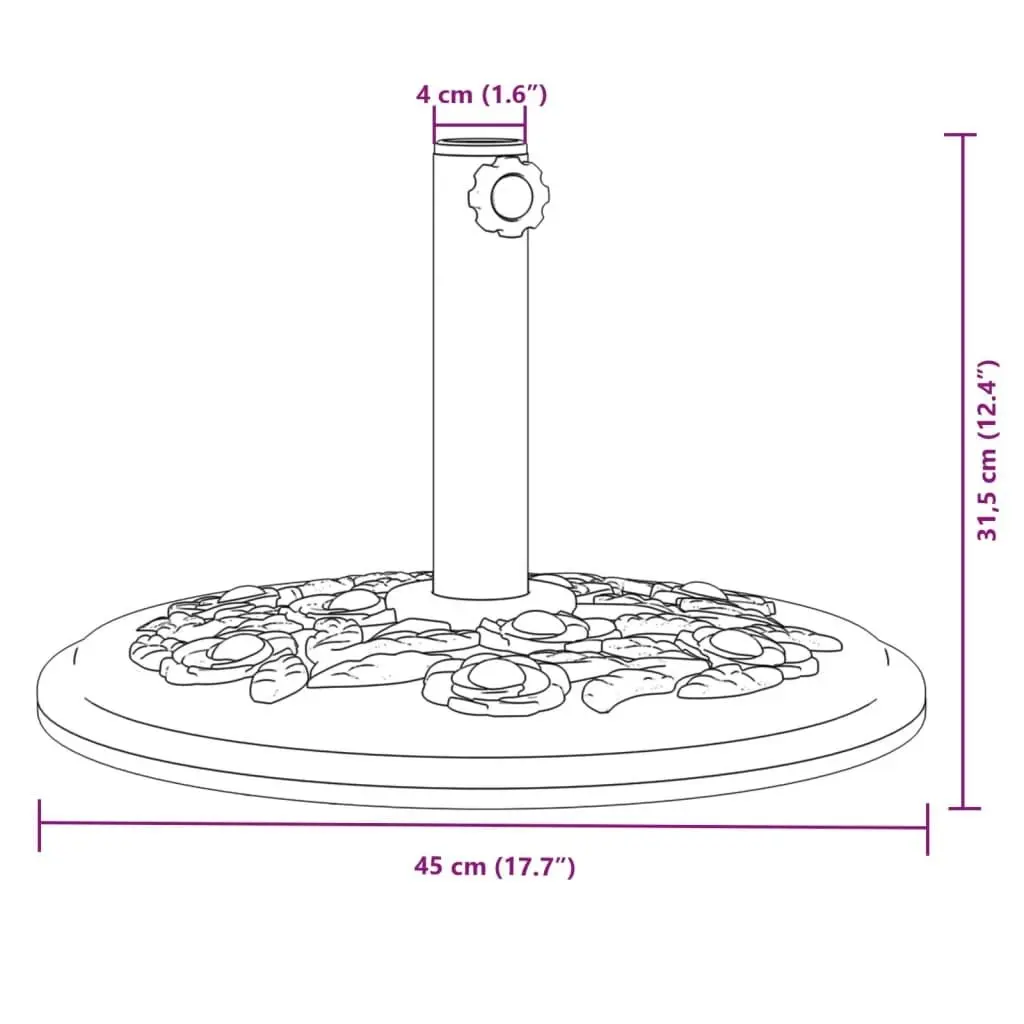 Parasol Base for ÃƒËœ38 / 48 mm Poles 12 kg Round 4007971