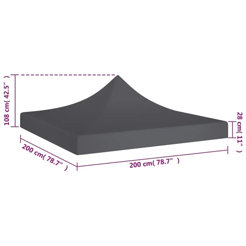 Party Tent Roof 2x2 m Anthracite 270 g/mÃ‚Â² 315338