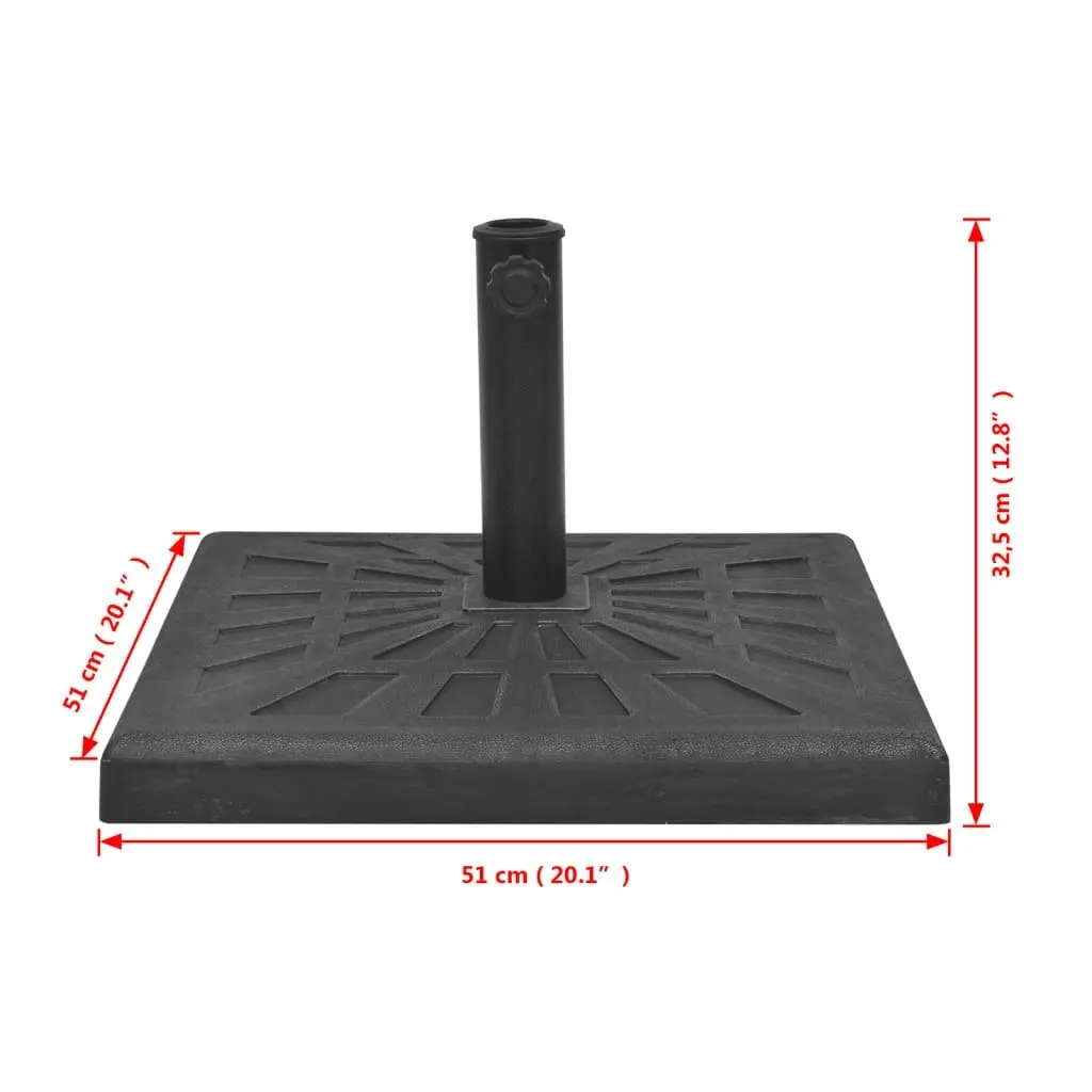 Parasol Base Resin Square Black 19 kg 43659