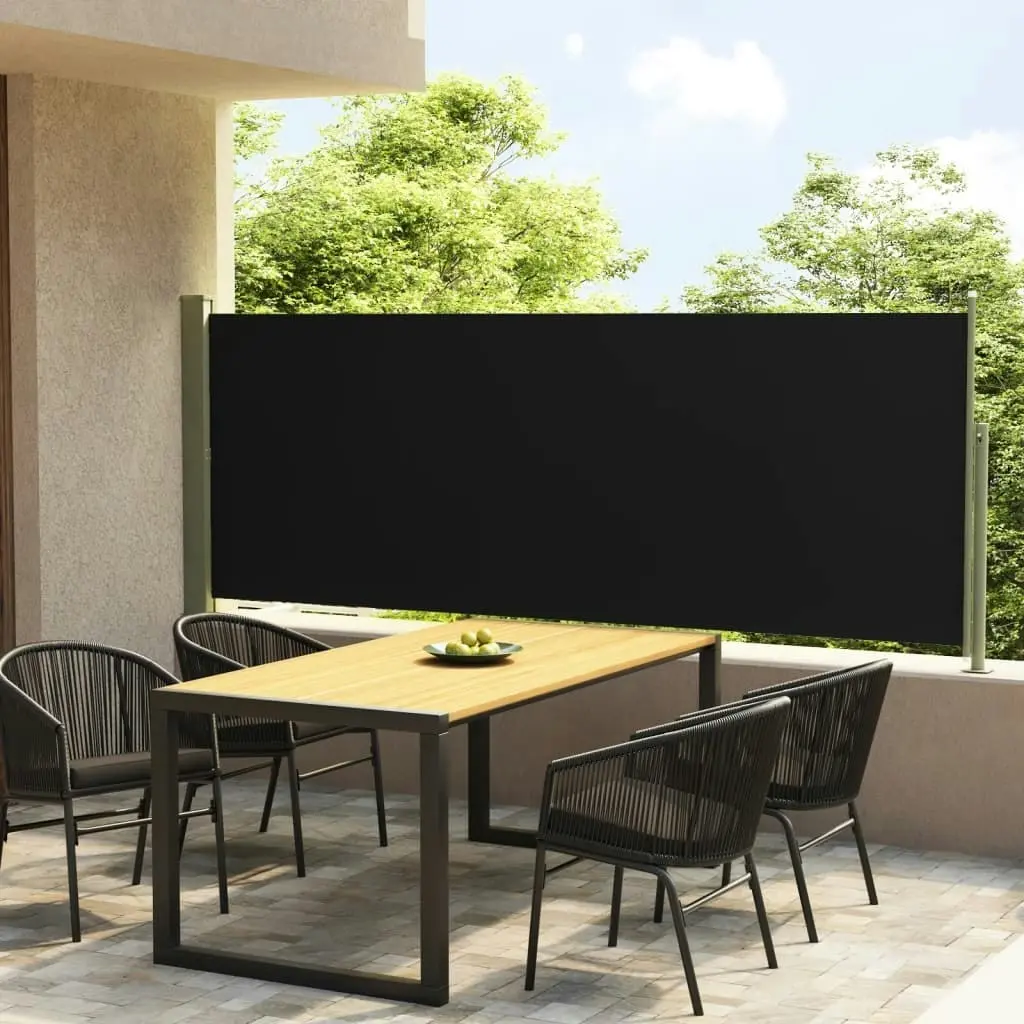 Patio Retractable Side Awning 117x300 cm Black 317826