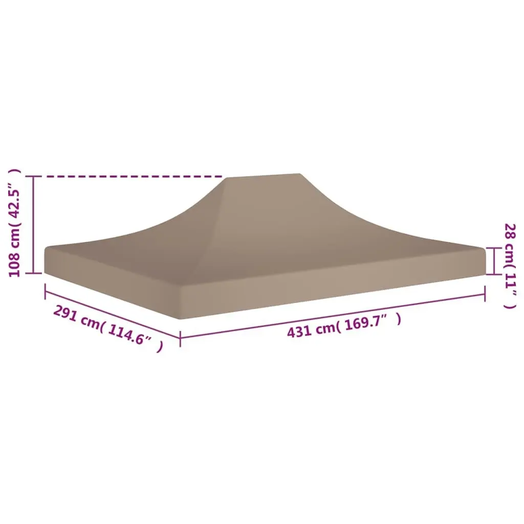 Party Tent Roof 4.5x3 m Taupe 270 g/mÃ‚Â² 315369