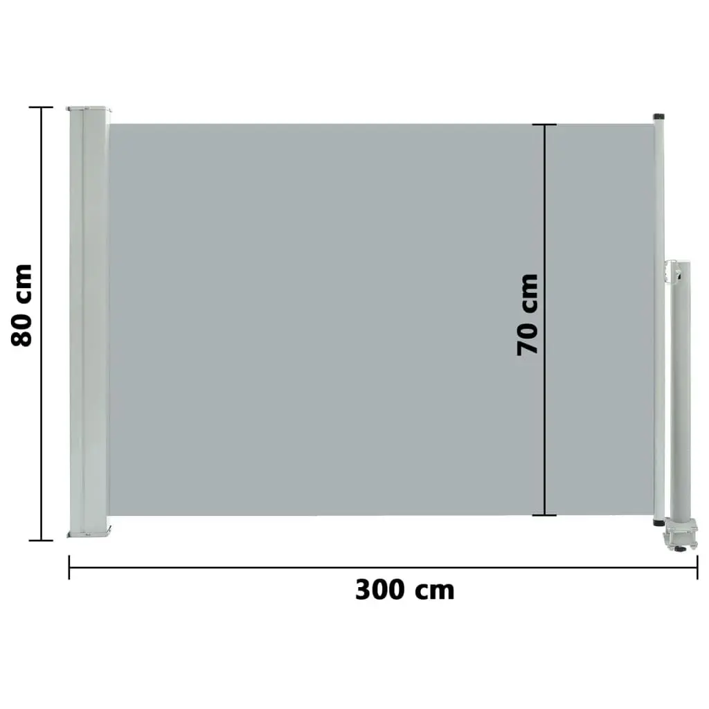 Patio Retractable Side Awning 80x300 cm Grey 48360