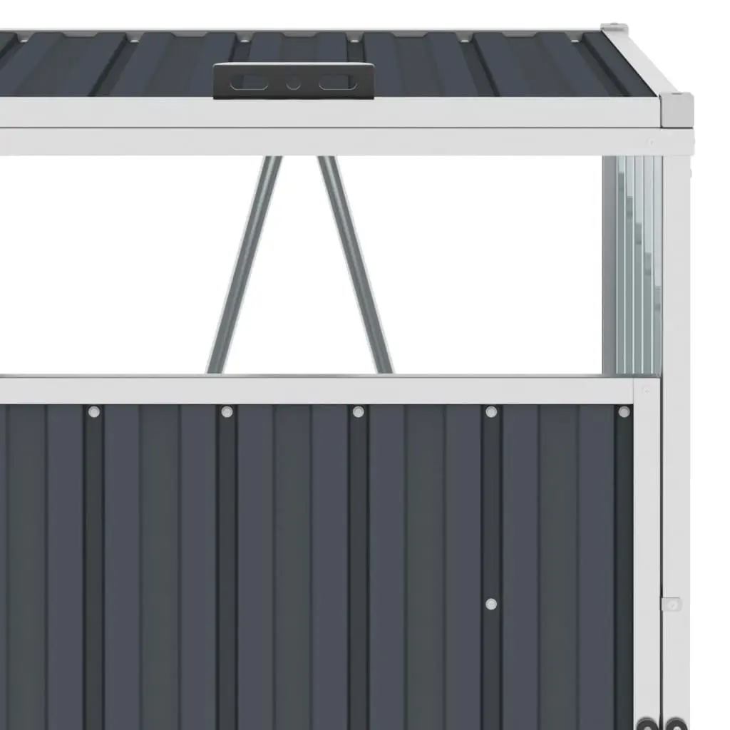 Double Garbage Bin Shed Anthracite 143x81x121 cm Steel 46279