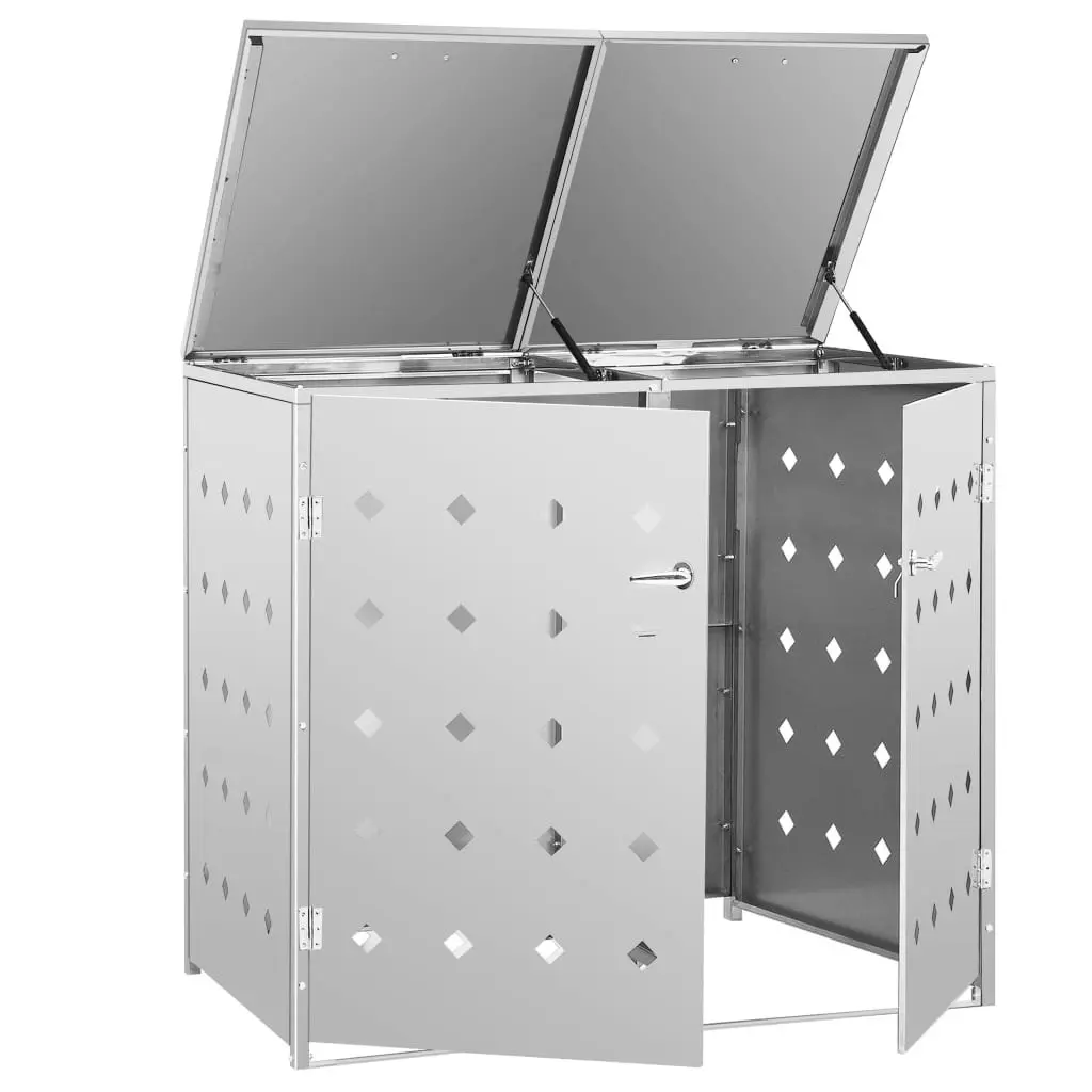 Double Wheelie Bin Shed 240 L Stainless Steel 145380